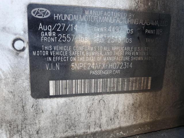 2015 HYUNDAI SONATA SE 5NPE24AFXFH072314