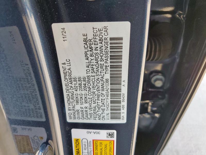 2025 HONDA ACCORD SE 1HGCY1F46SA010388