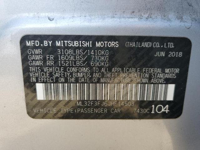 2018 MITSUBISHI MIRAGE G4 ML32F3FJ6JHF14503