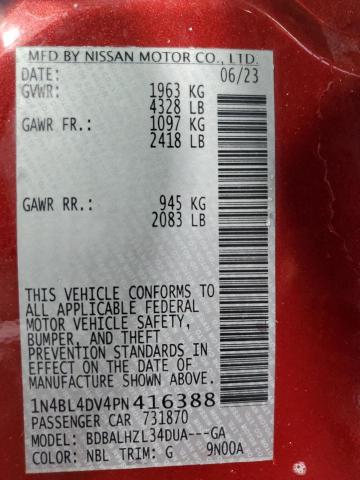 2023 NISSAN ALTIMA SV 1N4BL4DV4PN416388