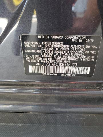 2019 SUBARU CROSSTREK - JF2GTAEC3KH316920