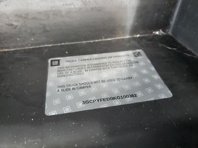 2019 CHEVROLET SILVERADO - 3GCPYFED0KG100362