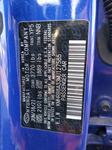 2021 HYUNDAI VENUE SE KMHRB8A33MU127585