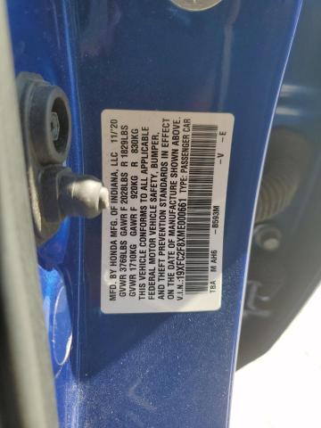 2021 HONDA CIVIC SPOR 19XFC2F8XME000661