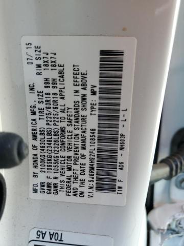 2015 HONDA CR-V TOURING 5J6RM4H92FL108546