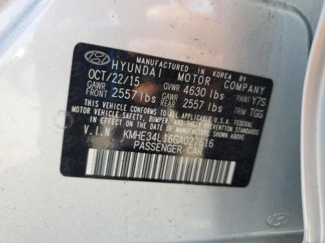 2016 HYUNDAI SONATA HYB - KMHE34L16GA027616