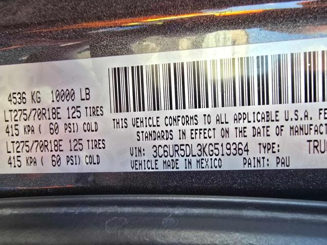 2019 RAM 2500 BIG HORN 3C6UR5DL3KG519364
