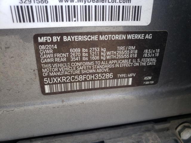 2015 BMW X5 SDRIVE35I 5UXKR2C58F0H35286
