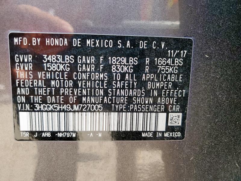 2018 HONDA FIT LX 3HGGK5H49JM727005