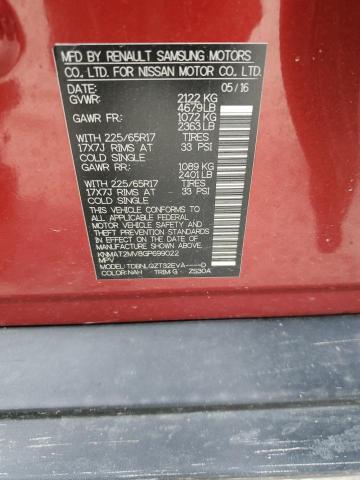 2016 NISSAN ROGUE S KNMAT2MV8GP699022