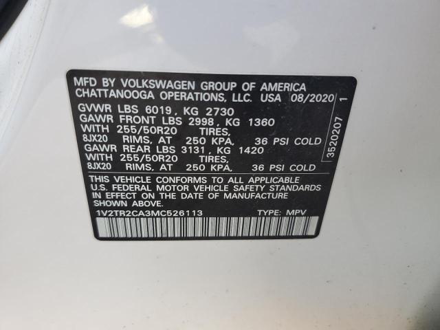 2021 VOLKSWAGEN ATLAS SEL 1V2TR2CA3MC526113