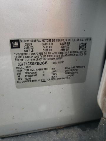 2015 CADILLAC SRX PERFOR 3GYFNCE35FS609645