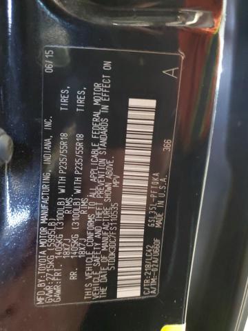 2015 TOYOTA SIENNA XLE 5TDDK3DC7FS110535