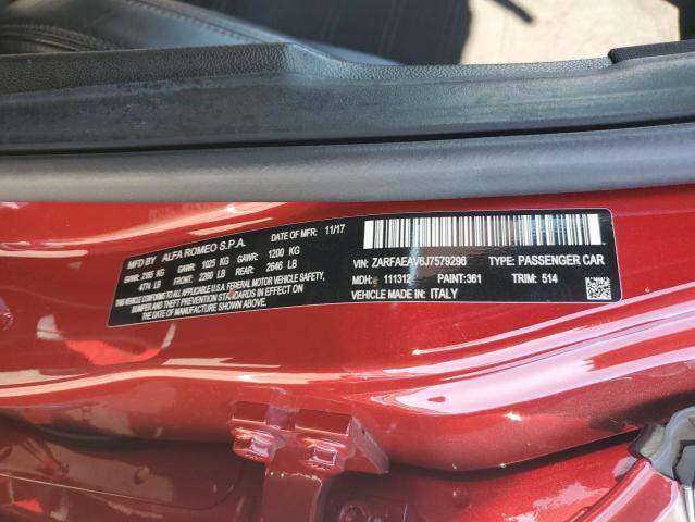 2018 ALFA ROMEO GIULIA QUADRIFOGLIO ZARFAEAV6J7579296