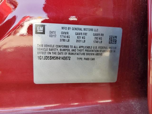 2017 CHEVROLET SONIC LT - 1G1JD5SH5H4143872