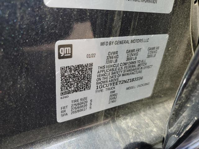 2022 CHEVROLET SILVERADO LTD K1500 RST 1GCUYEET2NZ183334