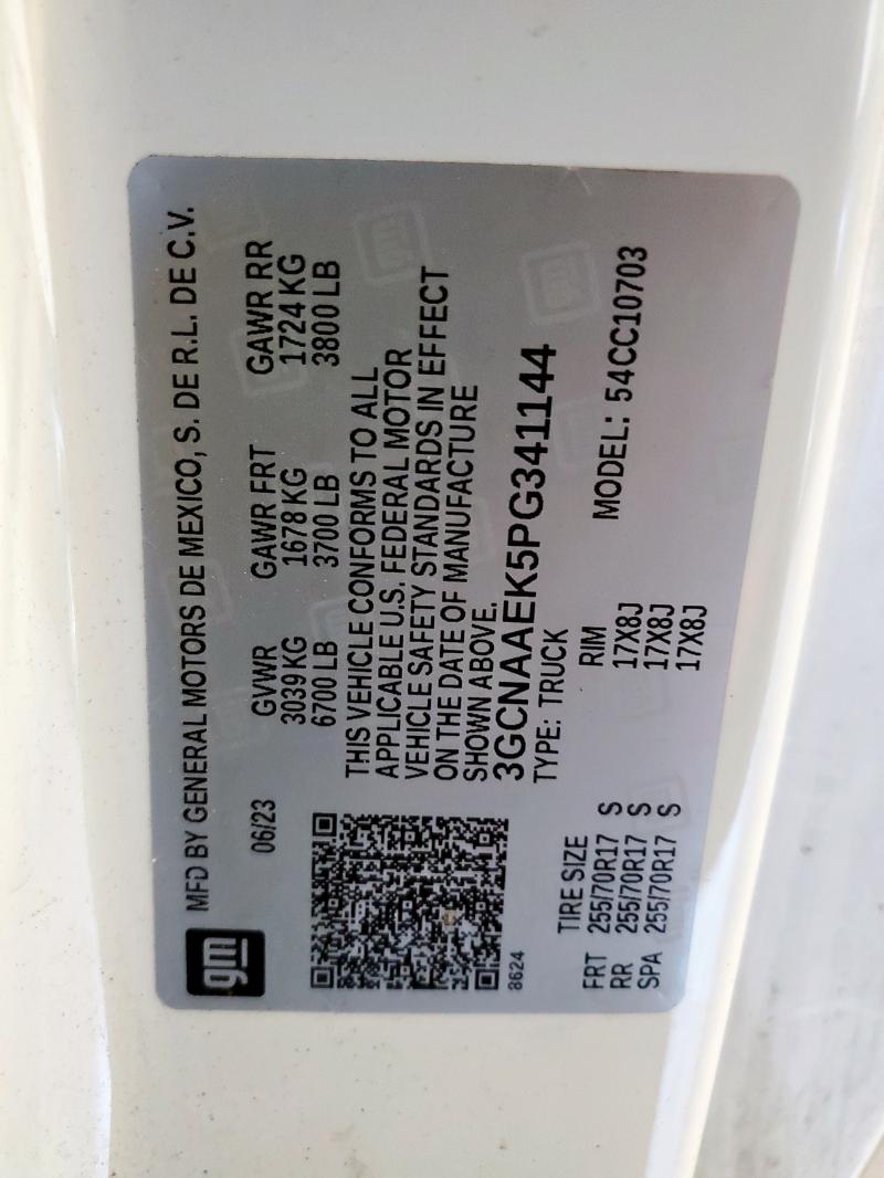 2023 CHEVROLET SILVERADO C1500 3GCNAAEK5PG341144