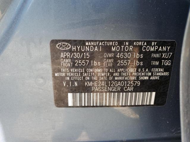 2016 HYUNDAI SONATA HYB KMHE24L12GA012579