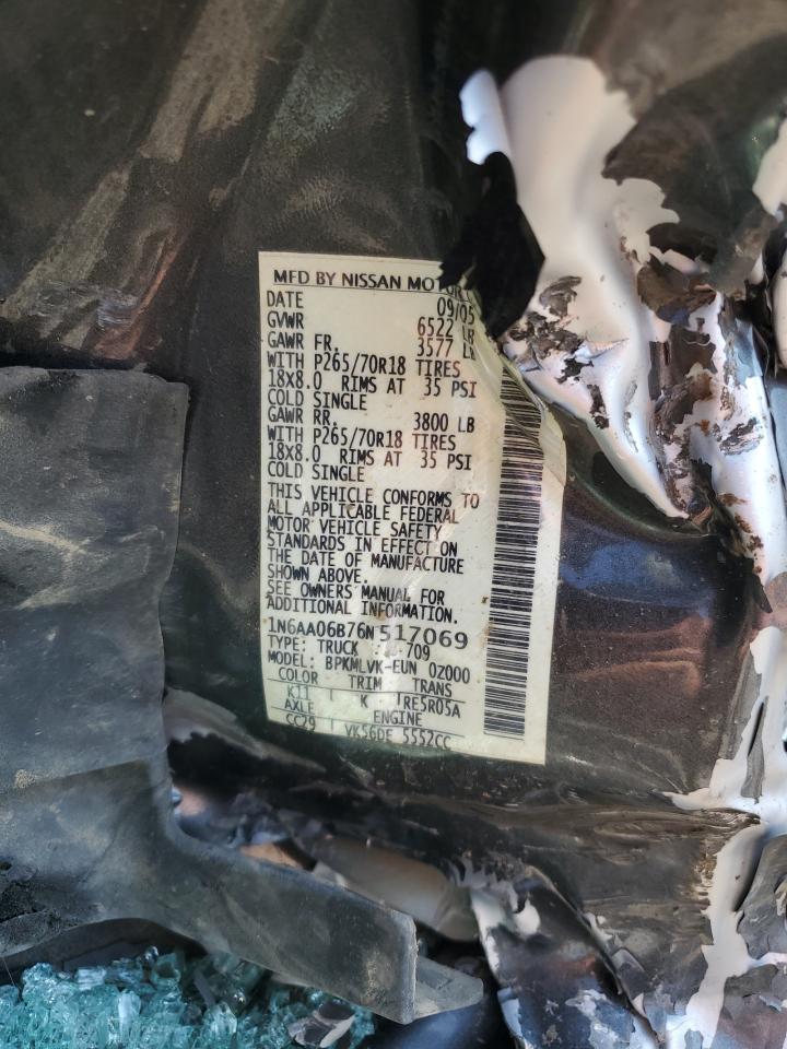 Lot #3245492605 2006 NISSAN TITAN XE