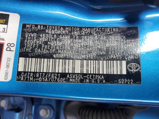 2016 TOYOTA CAMRY LE 4T1BF1FK3GU563161