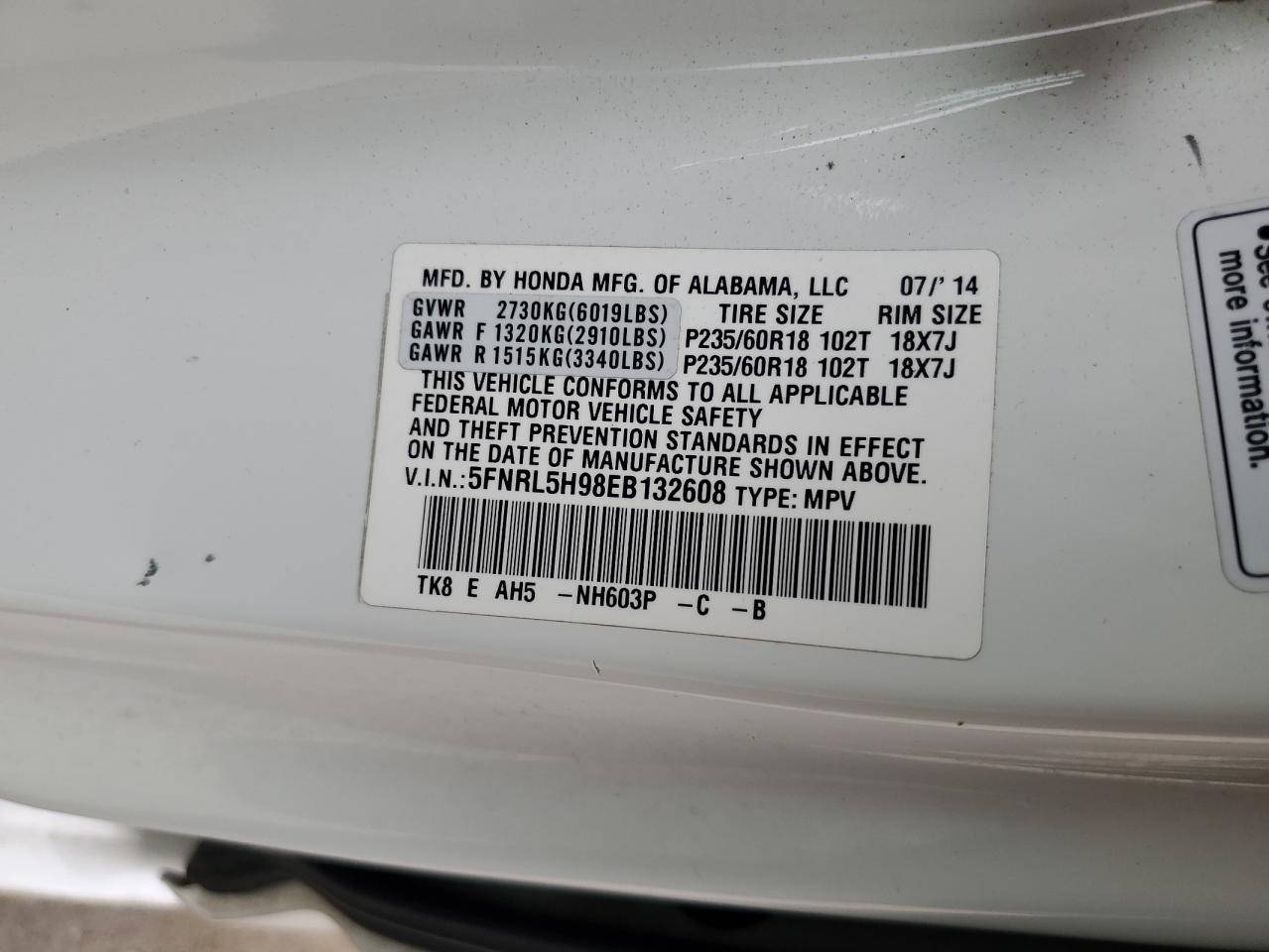 HONDA ODYSSEY TOURING