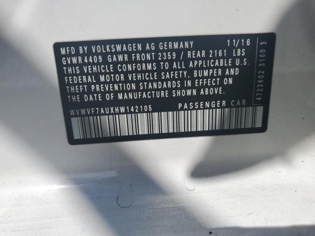 2017 VOLKSWAGEN GOLF R - WVWVF7AUXHW142105