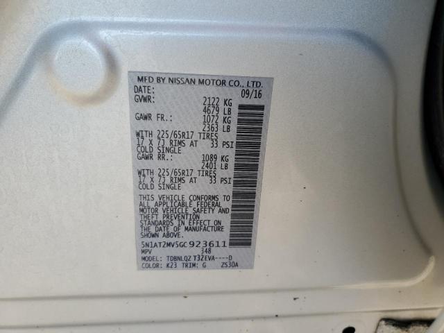 2016 NISSAN ROGUE S 5N1AT2MV5GC923611