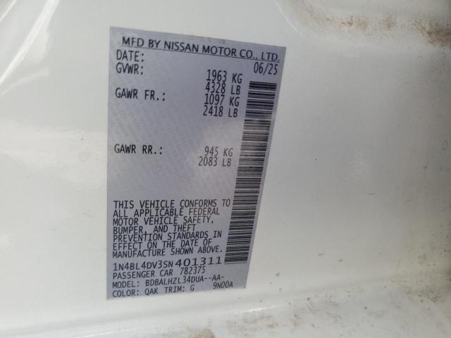 2025 NISSAN ALTIMA SV 1N4BL4DV3SN401311