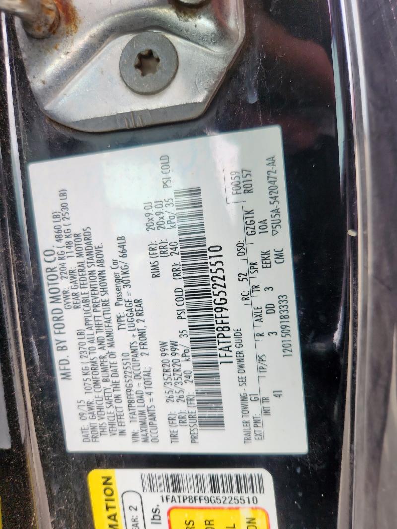 2016 FORD MUSTANG GT 1FATP8FF9G5225510