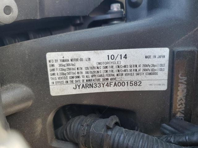 2015 YAMAHA FZ09 C JYARN33Y4FA001582