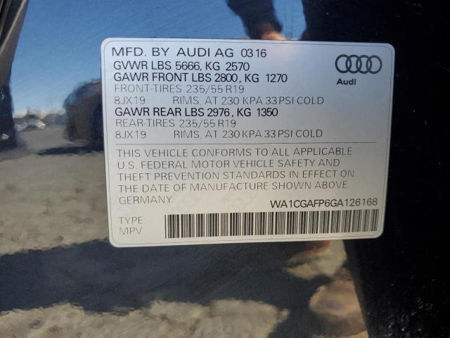 2016 AUDI Q5 PRESTIGE WA1CGAFP6GA126168