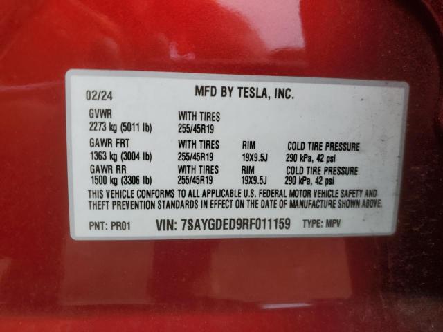 2024 TESLA MODEL Y - 7SAYGDED9RF011159