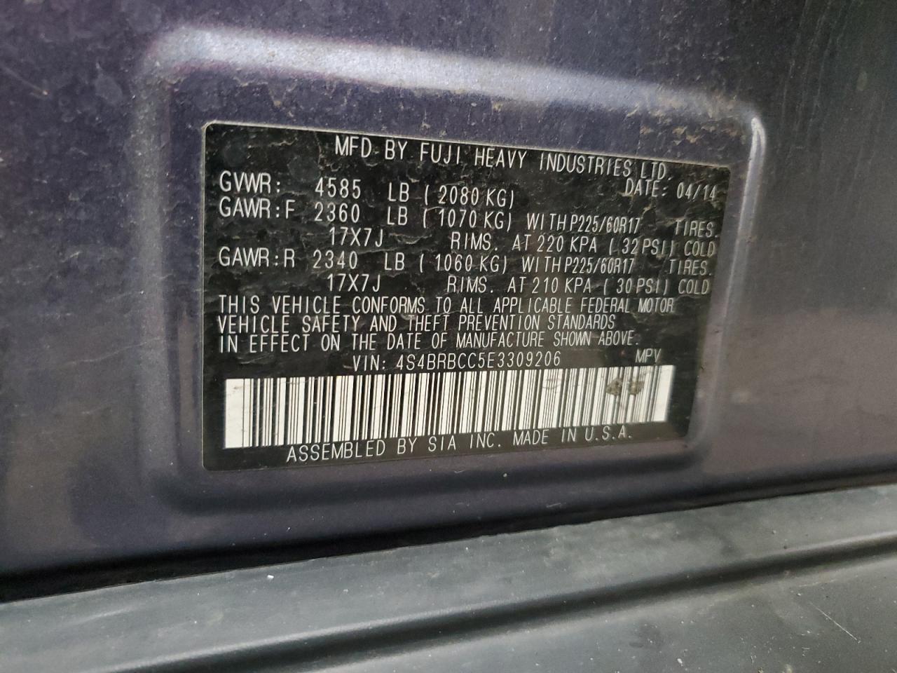 SUBARU OUTBACK 2.5I PREMIUM