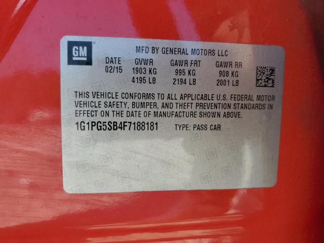 2015 CHEVROLET CRUZE LTZ 1G1PG5SB4F7188181