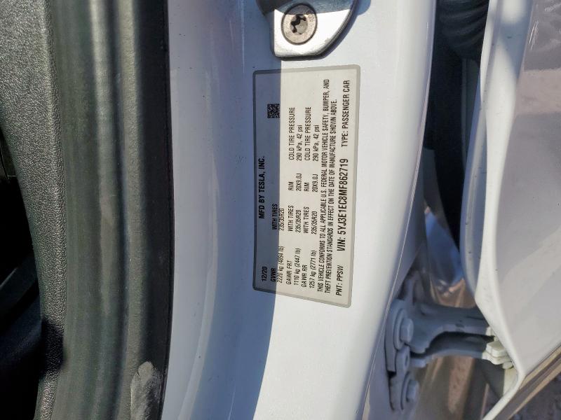 2021 TESLA MODEL 3 5YJ3E1EC8MF862719