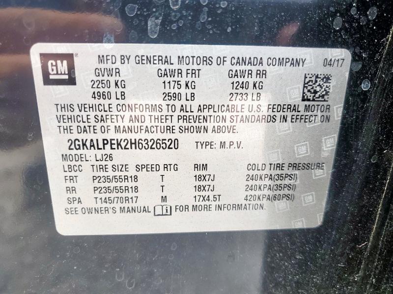 2017 GMC TERRAIN SLT 2GKALPEK2H6326520