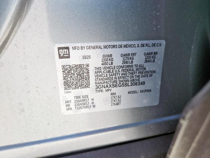 2025 CHEVROLET EQUINOX AC 3GNAXSEG5SL306349