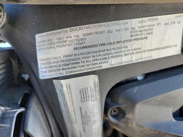 2023 DUCATI MONSTER ZDMMAMDT5PB007006