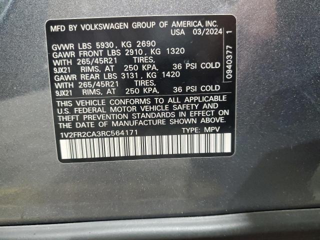 2024 VOLKSWAGEN ATLAS SEL 1V2FR2CA3RC564171