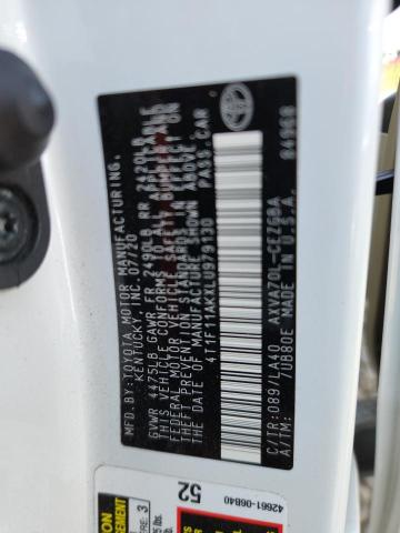 2020 TOYOTA CAMRY XLE 4T1F11AKXLU979130