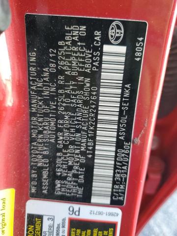 2012 TOYOTA CAMRY BASE - 4T4BF1FK2CR247640