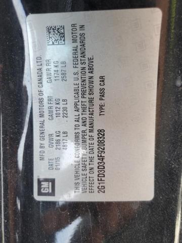 2015 CHEVROLET CAMARO LT 2G1FD3D34F9208328