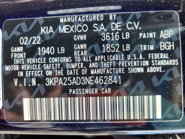 2022 KIA RIO S - 3KPA25AD3NE462841