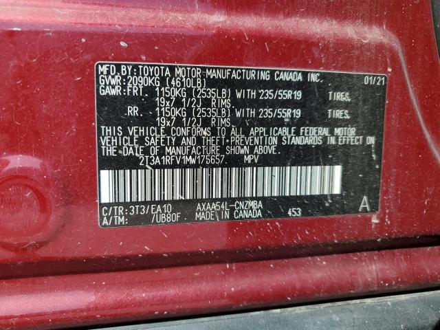 2021 TOYOTA RAV4 XLE PREMIUM - 2T3A1RFV1MW175657