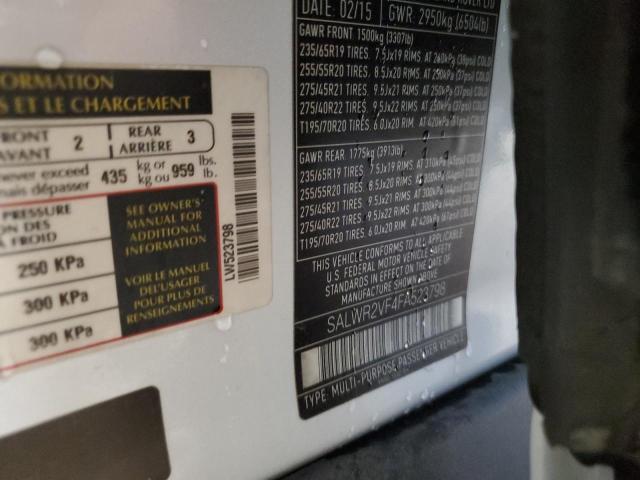 2015 LAND ROVER RANGE ROVE - SALWR2VF4FA523798