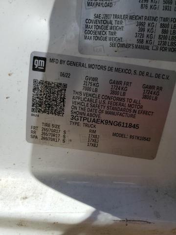 2022 GMC SIERRA K15 3GTPUAEK9NG611845