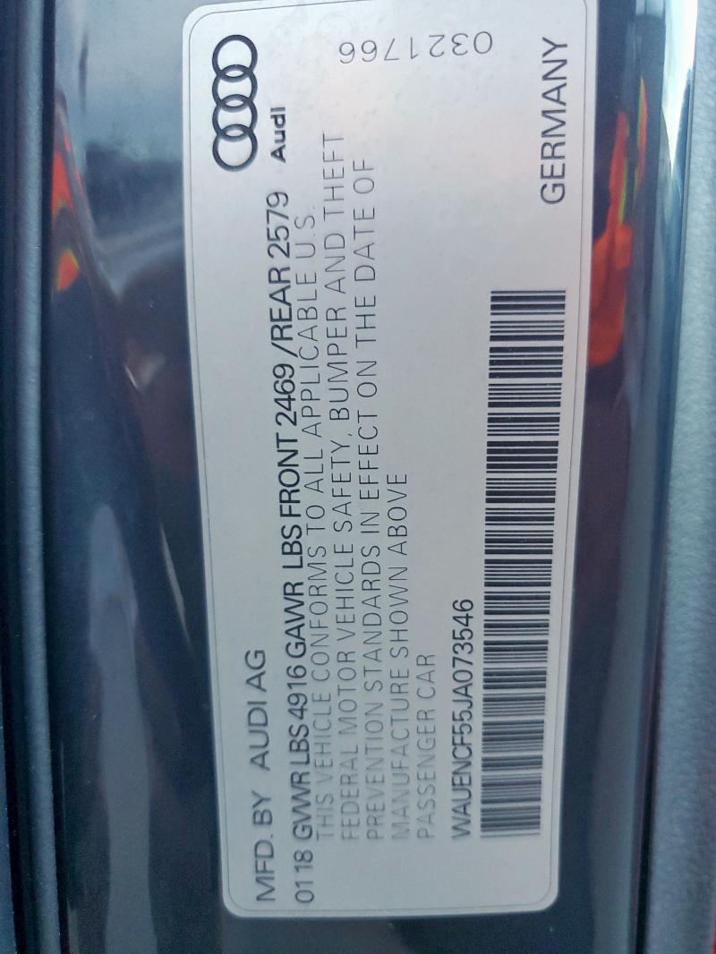 2018 AUDI A5 PREMIUM WAUENCF55JA073546