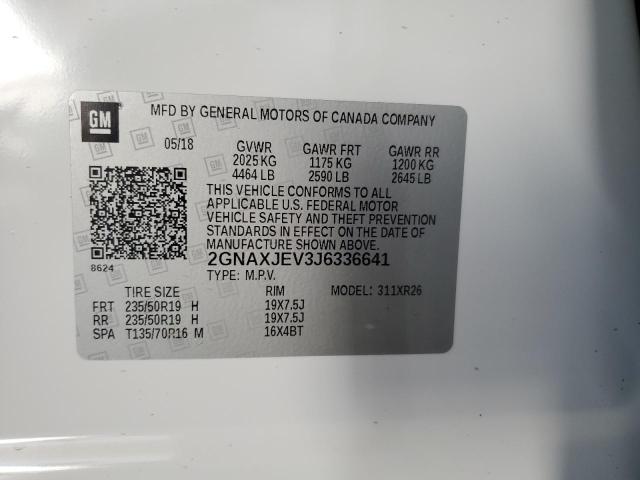 2018 CHEVROLET EQUINOX LT 2GNAXJEV3J6336641