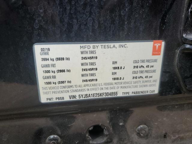 2019 TESLA MODEL S 5YJSA1E25KF304855