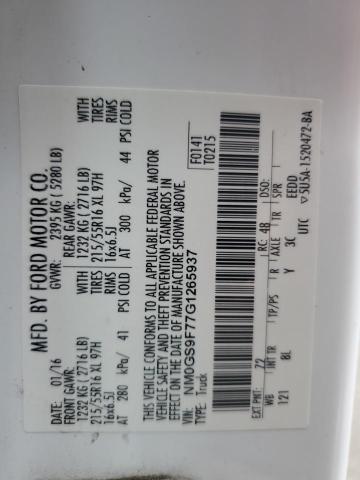 2016 FORD TRANSIT CO NM0GS9F77G1265937